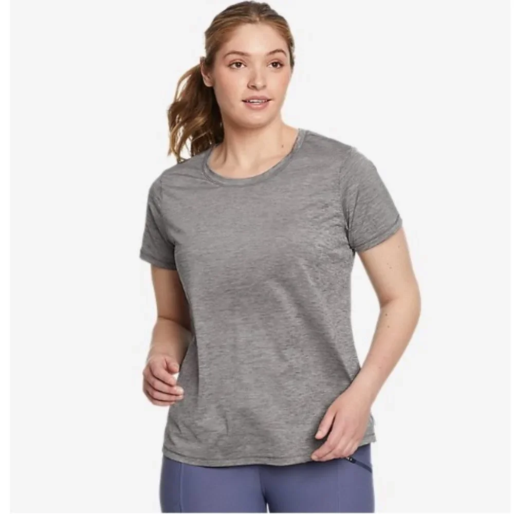 Eddie Bauer Women's Short Sleeve Crewneck Loungewear Tee T-Shirt Gray Size M - Picture 1 of 5